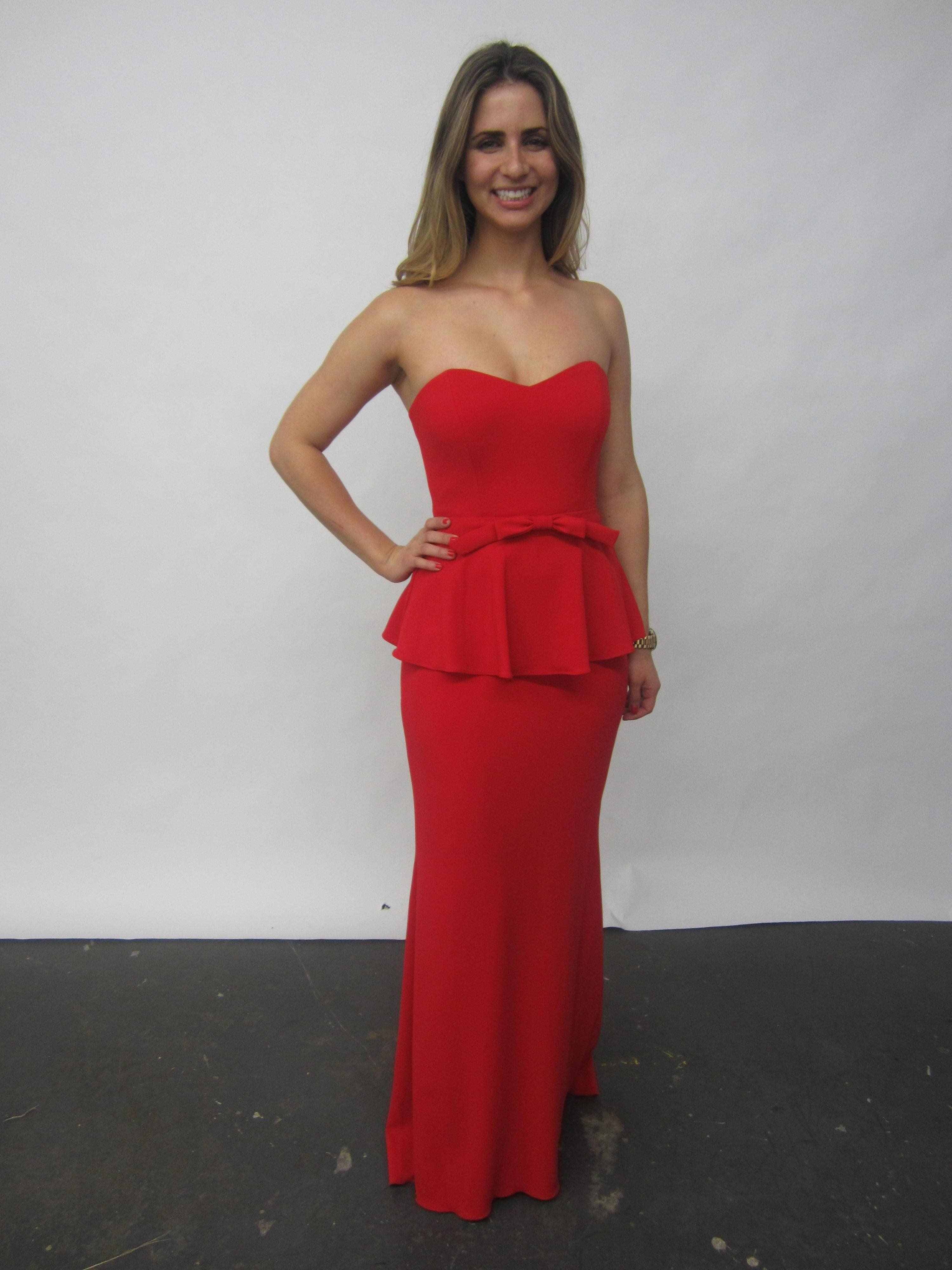 Badgley mischka rosalind peplum gown