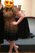 Badgley Mischka Ombre Natasha Sequin Dress – Gold & Black – Size 8